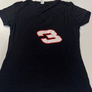 Y2K Women’s Dale‎ Earnhardt All Over 3s Sheer V-Neck Top